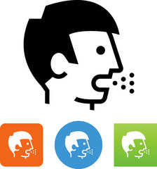 Sick Man Coughing Sneezing Icon
