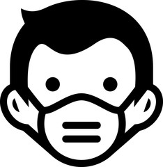 Man Wearing N95 Respirator Mask Icon