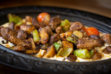 Turkish style roasted kebab made with beef