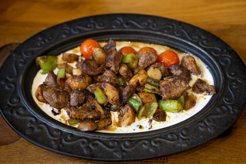 Turkish style roasted kebab made with beef