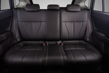 the interior of the car is covered with handmade genuine leather