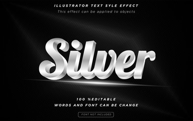 silver text effect style black banckground vector premium