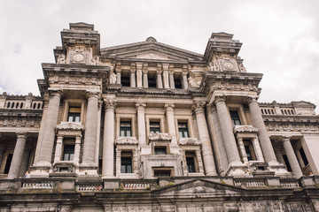 The Court of Laws Justitiepaleis van Brussel, Palais de Justice de Bruxelles located in Brussels.