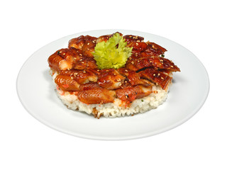 Eel with pastry on rice pillow