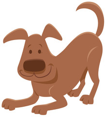 playful brown dog cartoon animal character