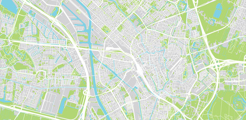 Urban vector city map of Utrecht, The Netherlands