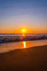Beautiful sunset in Acapulco's beach