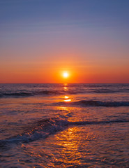 Beautiful sunset in Acapulco's beach