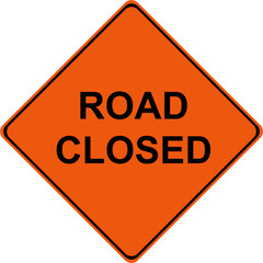 Road Closed warning sign
