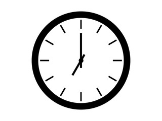 Clock icon symbol in classic flat style isolated on background for your web site design logo, app or UI. EPS10