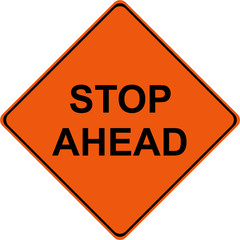 Stop Ahead warning sign