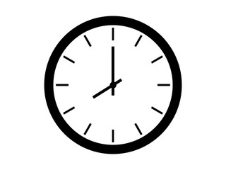 Clock icon symbol in classic flat style isolated on background for your web site design logo, app or UI. EPS10