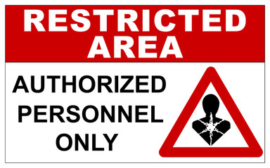 Restricted area sign for carcinogenic substances