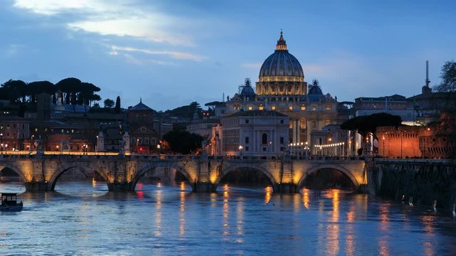 Rome, Italy, Timelapse: Sunset over the Vatican