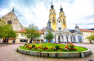 Brixen cathedral watchtower church, Italy.