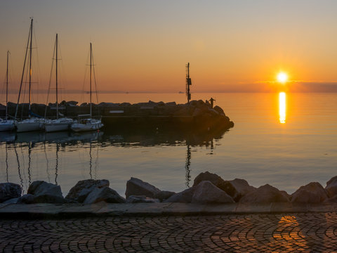 Sistiana harbor near Duino and Trieste, Italy