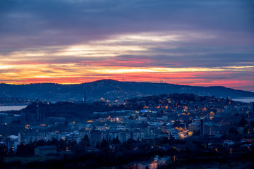 Fototapeta na wymiar Sunset in Trieste, Italy