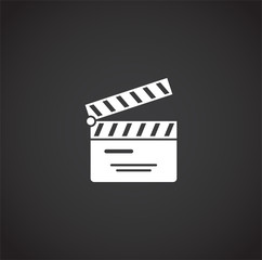 Cinema related icon on background for graphic and web design. Creative illustration concept symbol for web or mobile app