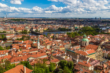 Fototapeta na wymiar Urban landscape with views of the old Prague