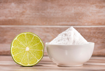 Baking soda with lime juice, to balance the PH