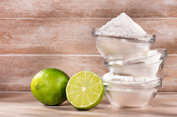 Baking soda with lime juice, to balance the PH