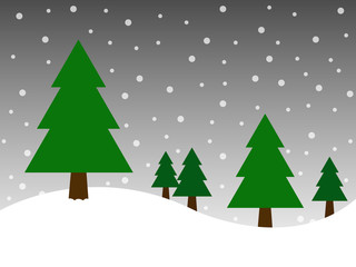 Fototapeta premium Christmas tree on snow and black background in merry christmas festival. Illustration EPS10