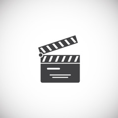 Cinema related icon on background for graphic and web design. Creative illustration concept symbol for web or mobile app