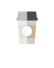 Hot coffee brown icon vector or Illustration or logo isolate on white background. Flat style icon