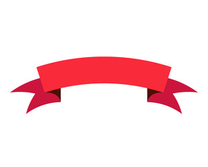 Red ribbon banner icon flat symbol or vector illustration, EPS10.