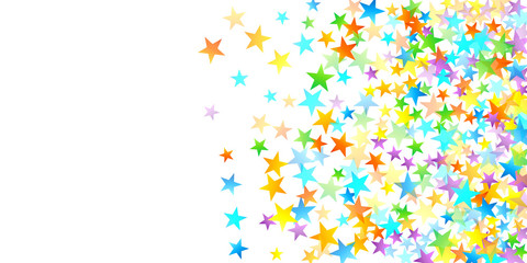 Rainbow Festive Confetti. Carnival Star Falling.