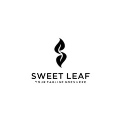 Creative Illustration luxury sign S with leaf logo template design