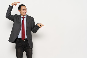 businessman holding a blank sign