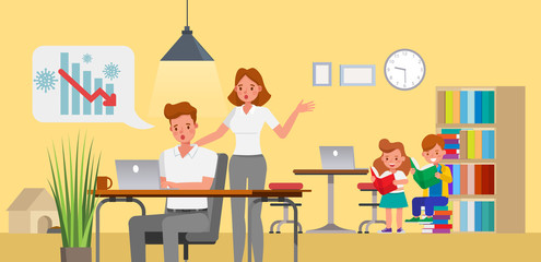 The impact of coronavirus on the stock exchange and the global economy. Business people character vector design. no3