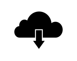 Cloud sync icon flat symbol for upload download. Vector illustration EPS10