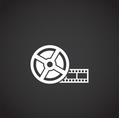 Cinema related icon on background for graphic and web design. Creative illustration concept symbol for web or mobile app