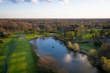 Fototapeta na wymiar Drone Golf Course Plainsboro Princeton New Jersey