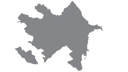 Azerbaijan map with gray tone on  white background,illustration,textured , Symbols of Azerbaijan