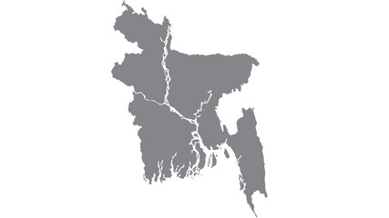 Bangladesh  map with gray tone on  white background,illustration,textured , Symbols of Bangladesh