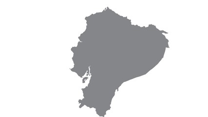 Ecuador map with gray tone on  white background,illustration,textured , Symbols of Ecuador