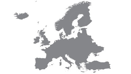 Europe map with gray tone on  white background,illustration,textured , Symbols of Europe