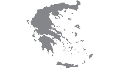 Greece map with gray tone on  white background,illustration,textured , Symbols of Greece