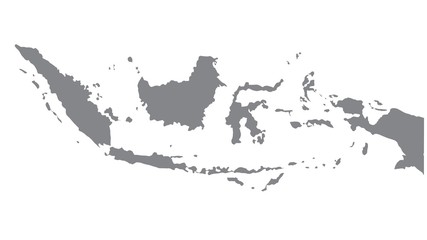 Indonesia  map with gray tone on  white background,illustration,textured , Symbols of Indonesia
