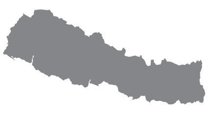 Nepal map with gray tone on  white background,illustration,textured , Symbols of Nepal