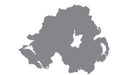 Northern Ireland map with gray tone on  white background,illustration,textured , Symbols of Northern Ireland