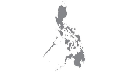 Philippines  map with gray tone on  white background,illustration,textured , Symbols of Philippines