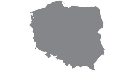 Poland map with gray tone on  white background,illustration,textured , Symbols of Poland