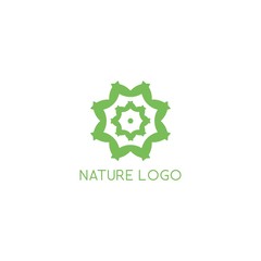 abstract green flower logo