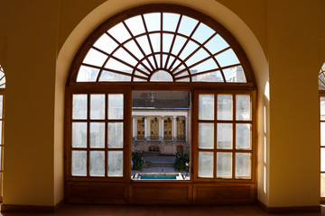 A view from the window of an old mansion