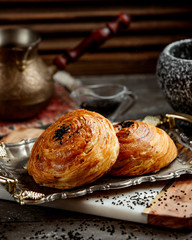 traditional azerbaijani shorgogal filled with spicy mixture