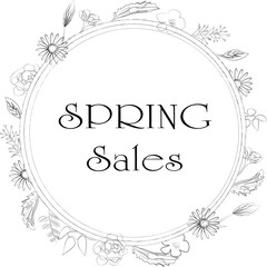 Line Art Flower Frame and Border